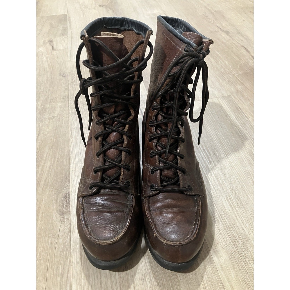Vintage 70s Red Wing Leather Boots Crepe Sole High Top Women's Size 6.5 - Picture 2 of 15